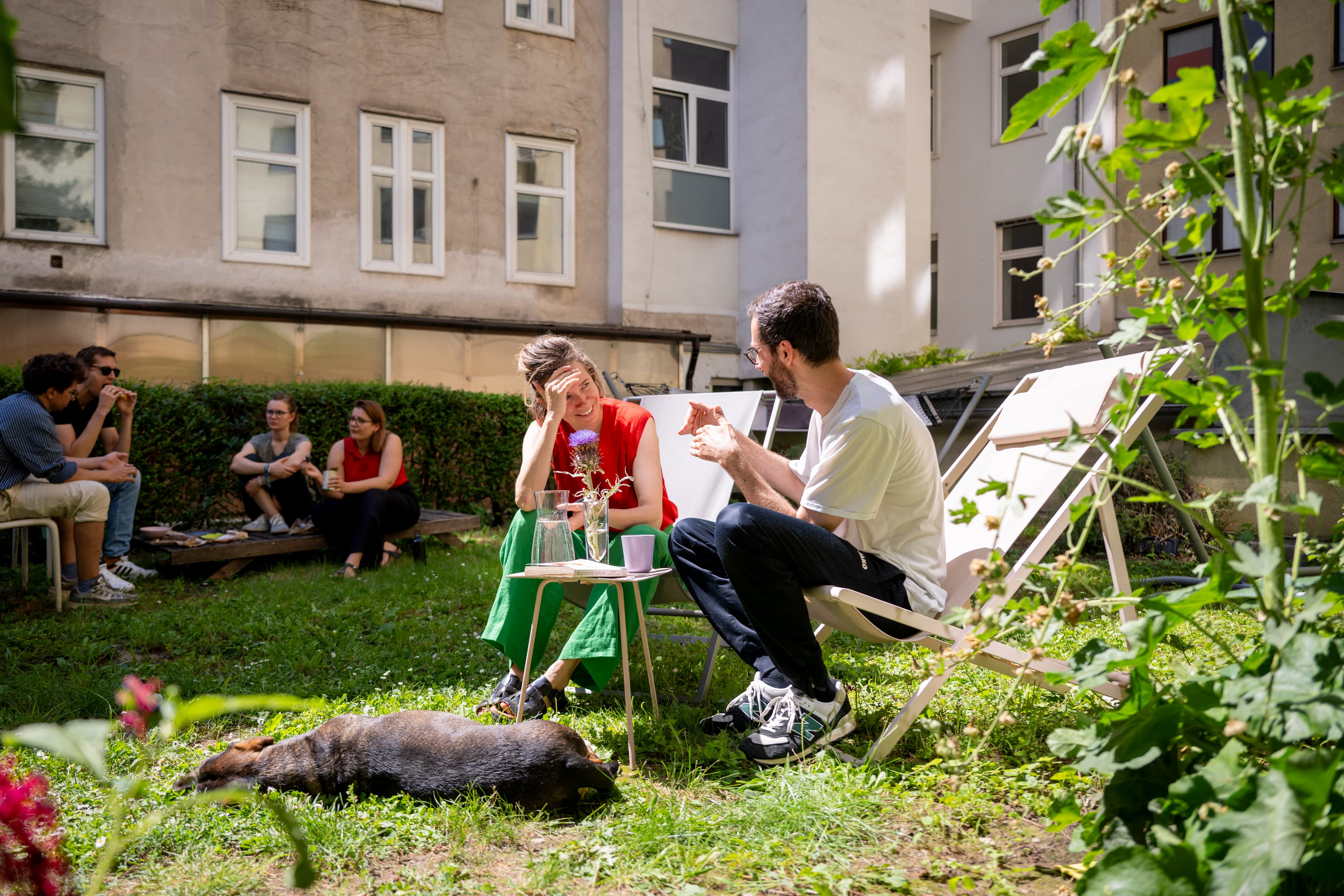 Packhaus garden with seating area